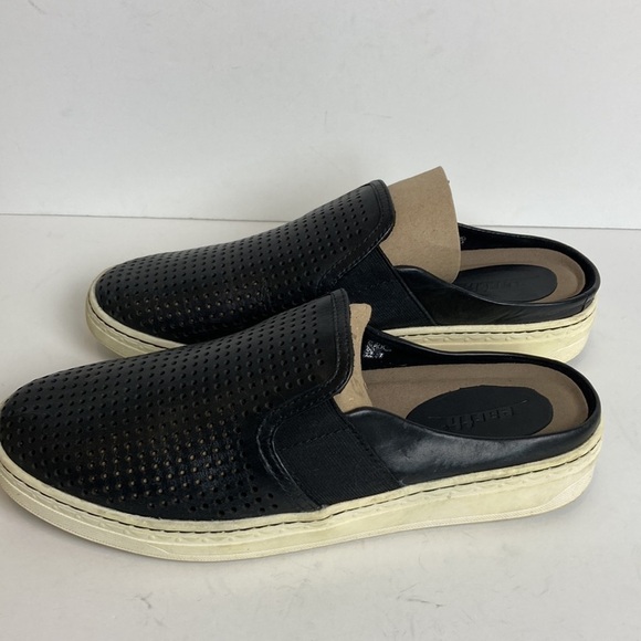 EARTH Zest Black Leather Slip-On Perforated Slides Size 9 Comfort Walking Summer - Picture 9 of 16